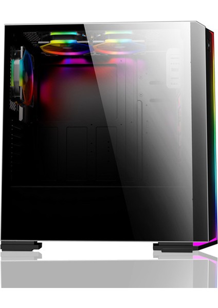 Power Boost VK-G3906S USB3.0 Siyah Rainbow RGB Fan Strip Kasa (PSU Yok) (JBST-VKG3906S)