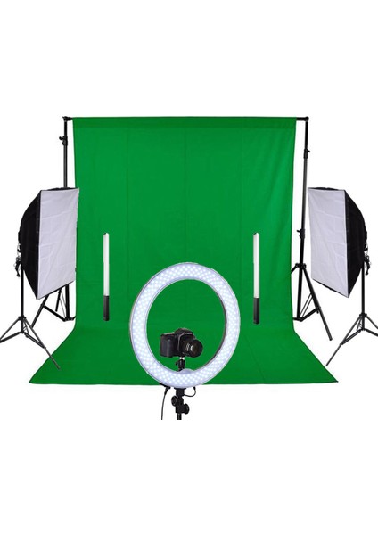 Background Stand+Greenbox Ring Light Led Pro Stüdyo