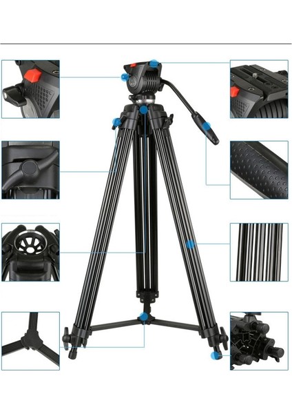 Nest 777 Professional Video Kamera Tripod 180M Hidrolik Kafa