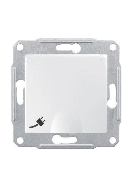 Sedna Kapaklı Topraklı Priz Çocuk Korumalı Beyaz Çerçevesiz