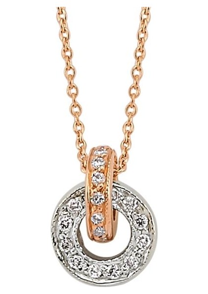 18 Ayar Altın Pırlanta Alyans Kolye K472311