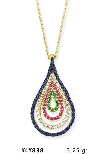 14 Ayar Altın Fantezi Damla Kolye Kly838