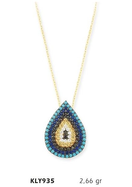 14 Ayar Altın Nazar Boncuğu Kolye Kly935