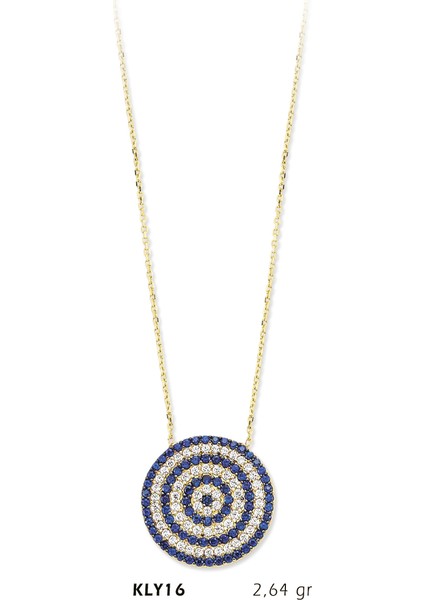 14 Ayar Altın Nazar Boncuğu Kolye Kly16