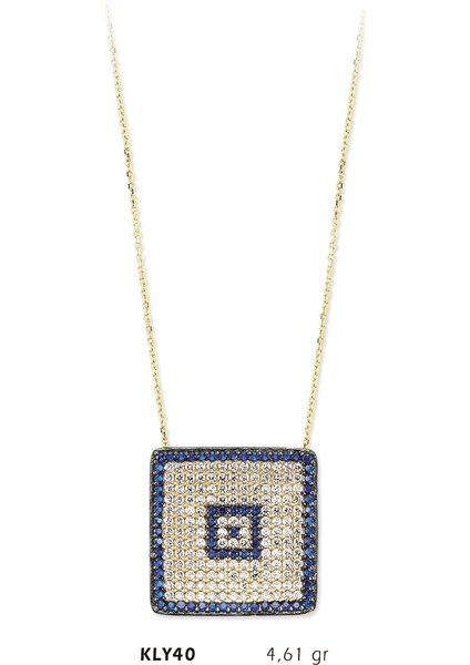 14 Ayar Altın Nazar Boncuğu Kolye Kly40