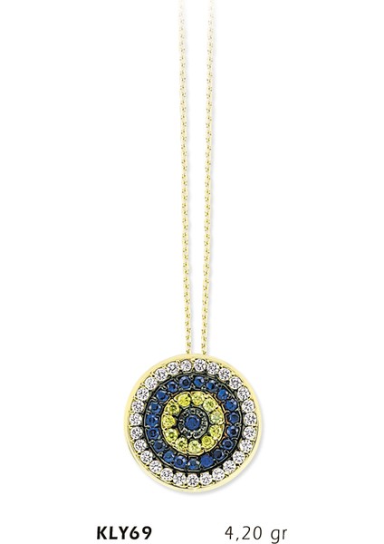 14 Ayar Altın Nazar Boncuğu Kolye Kly69