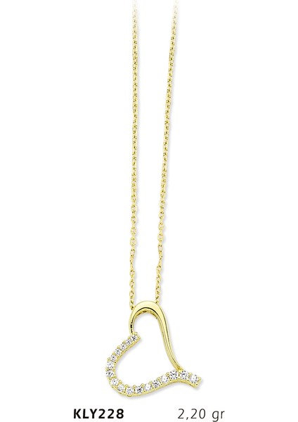 14 Ayar Altın Kalp Kolye Kly228