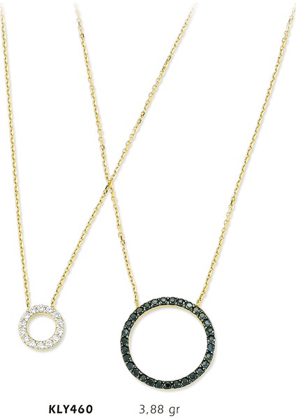 14 Ayar Altın İkili Halka Kolye Kly460