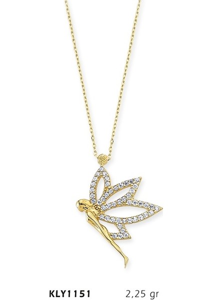 14 Ayar Altın Peri Kızı Kolye Kly1151