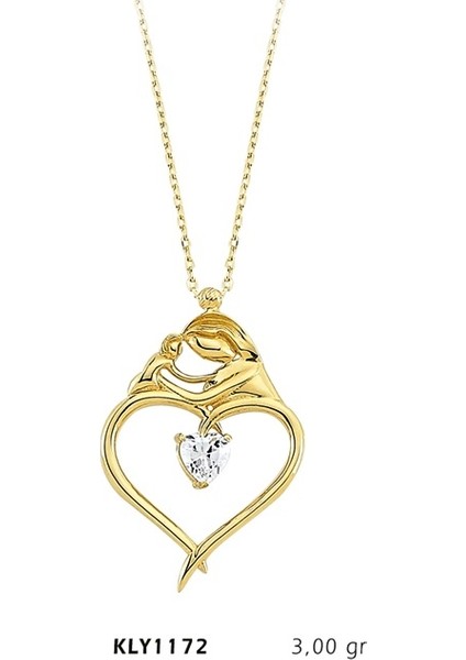 14 Ayar Altın Anne Bebek Kolye Kly1172