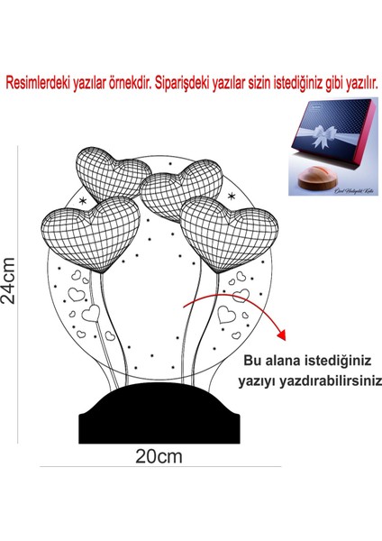 Yeni Yıl Yılbaşı Hediyesi Balon Kalpler Küre LED Lamba