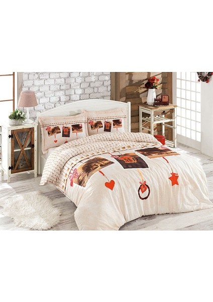 Çift Kişilik Ranforce Grand Nevresim Takımı Nest Krem