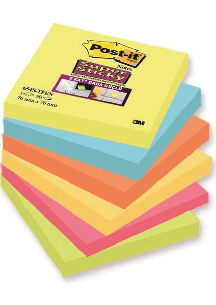 Post-İt®  Super Sticky Not, Tutti Frutti Serisi, 1 Paket, 100 Yaprak, 76X76Mm