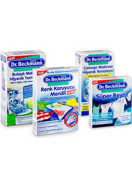 Dr.Beckmann Aktif-Beyazlatıcı Mendil 15'li + Renk Koruyucu Mendil 12'li