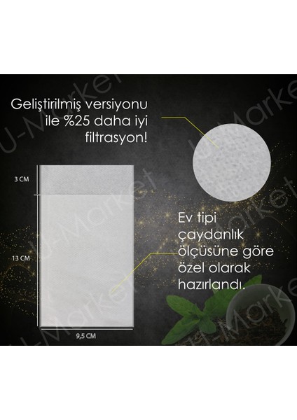 Premium Çay Demleme Poşeti (Çay Filtresi) 20'Li Paket (520 Poşet)