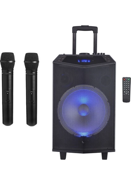 Dk-12 Karaoke Mikrofonlu Taşınabilir Portatif Ses Sistemi 300 Watt