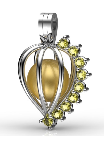Citrine Efsane Kolye Seti 8-9 Mm Sarı Güney Denizi