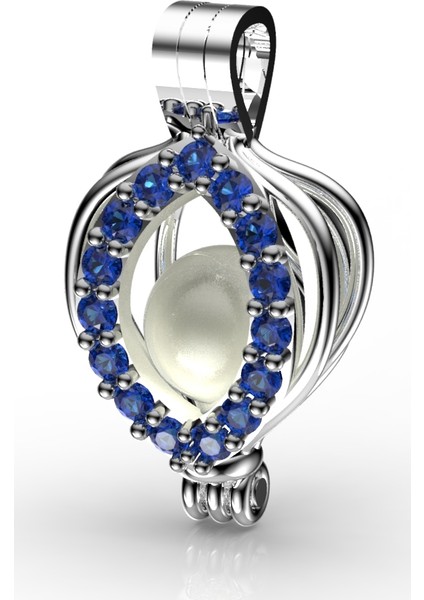 Akoya İncili Safir İnci Tanem Kolye Seti 6-7,5 Mm