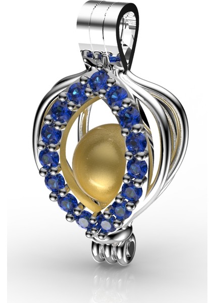 Safir İnci Tanem Kolye Seti 9-10 Mm Sarı Güney Denizi