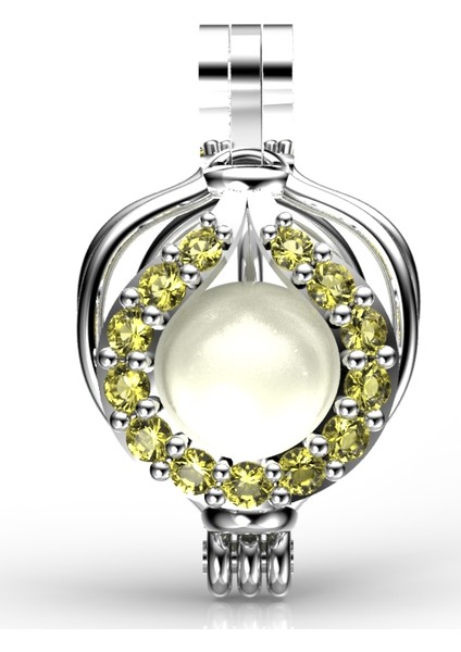 Akoya İncili Citrine Katre Kolye Seti 6-7,5 Mm Akoya