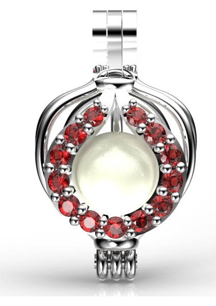 Akoya İncili Yakut Katre Kolye Seti AAA Kalite