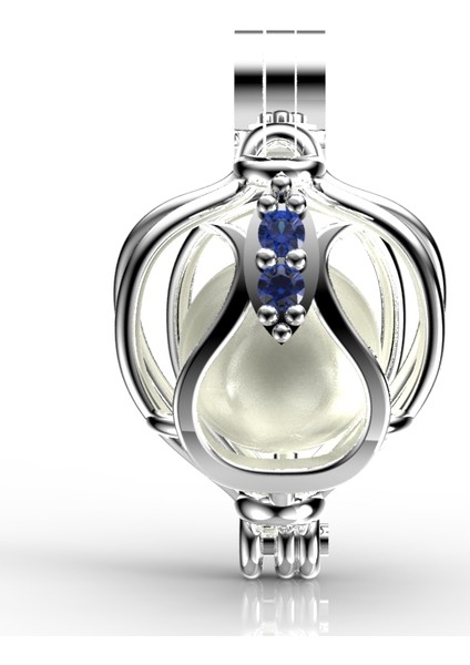 Akoya İncili Safir Lalezar Kolye Seti 6-7,5 Mm