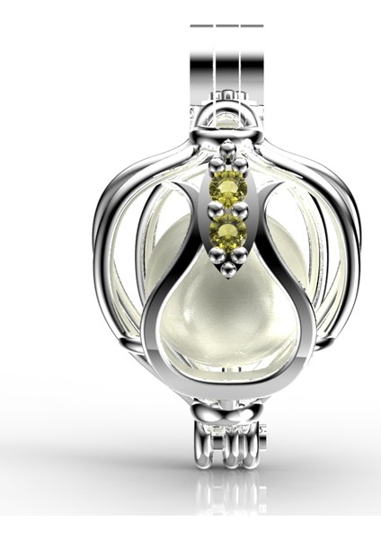 Citrine Lalezar Kolye Seti 8-9 Mm Beyaz Güney Denizi