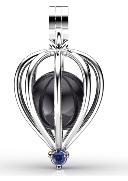Safir Tek Taş Kolye Seti 8-9 Mm Tahiti