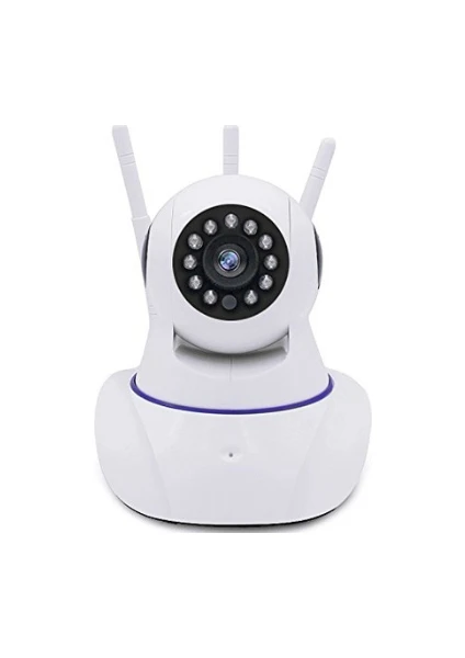 Bebbee HD 360 Derece Wifi IP Kamera Gece Görüş 3 Antenli Güvenlik ve Bebek İzleme Kamerası