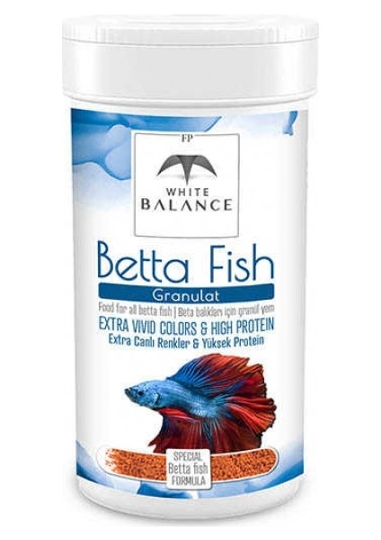 White Balance Betta Fish Granules Beta Balık Yemi 100ml