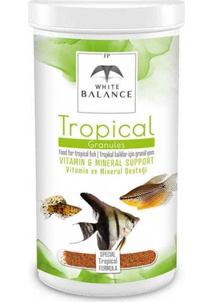 White Balance Tropical Granules Tropikal Balık Yemi 1000ml