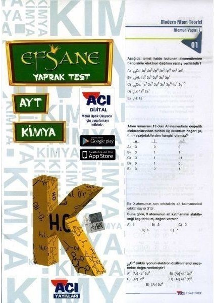 AYT Kimya Efsane Yaprak Test