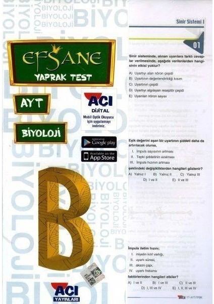 AYT Biyoloji Efsane Yaprak Test