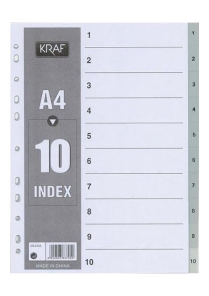 Ayraç A4 1-10 Rakam