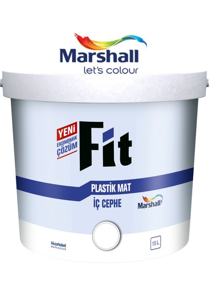 Fit Plastik Su Bazlı İç Cephe Duvar Boyası 15Lt=20Kg+Marshall Tavan Boyası 6Lt=10Kg