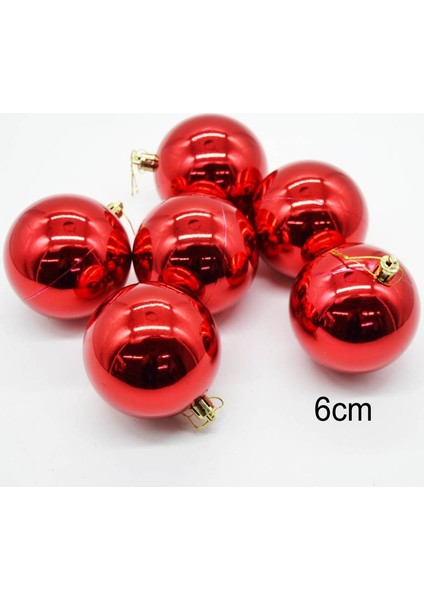 6lı Cici Top Yılbaşı Ağacı Süsü Kırmızı 6 cm fiyatları