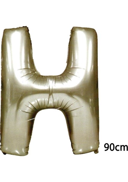 40inç H Harfi Folyo Balon Gümüş 90 cm