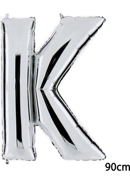 40inç K Harfi Folyo Balon Gümüş 90 cm