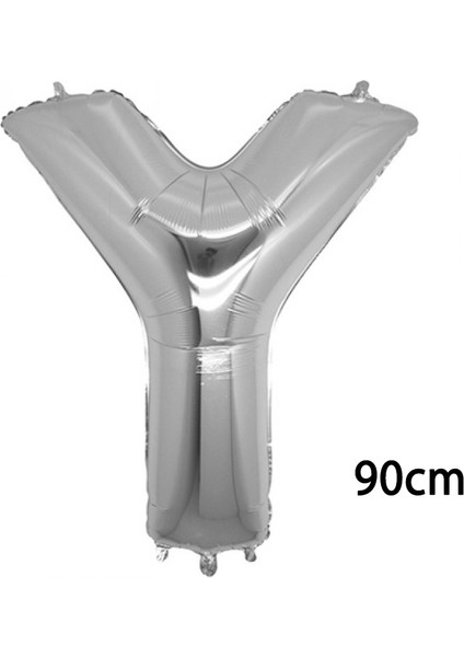 40inç Y Harfi Folyo Balon Gümüş 90 cm