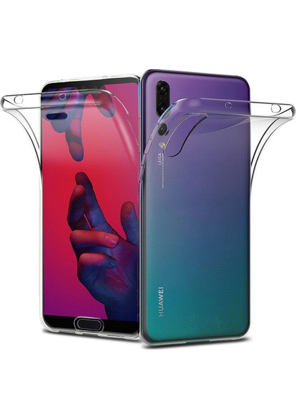 Huawei P20 Pro Kılıf 6 tarafı tam full koruma 360 Clear Soft Şeffaf