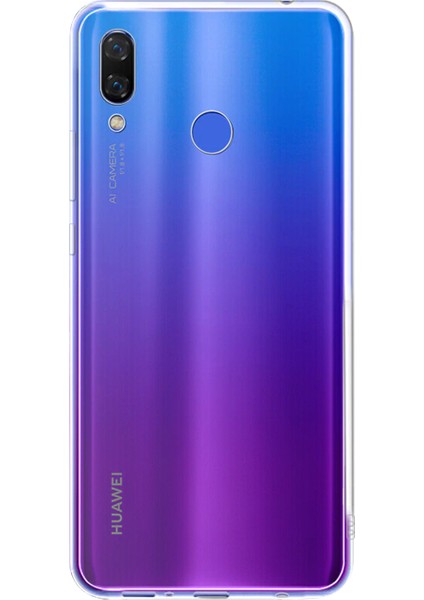 Huawei Y9 2019 Kılıf Transparent Soft Beyaz