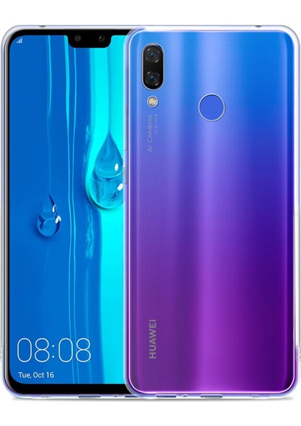 Huawei Y9 2019 Kılıf Transparent Soft Beyaz