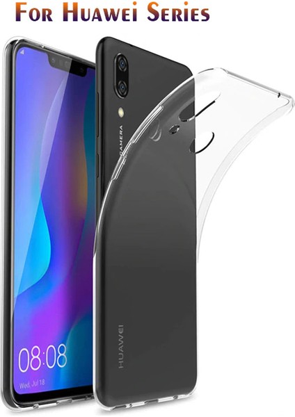 Huawei Y9 2019 Kılıf Transparent Soft Beyaz