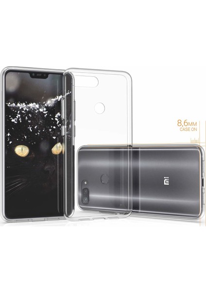 Xiaomi Mi 8 Lite Kılıf Transparent Soft Beyaz