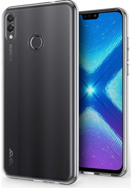 Huawei Honor 8X Kılıf Transparent Soft Beyaz