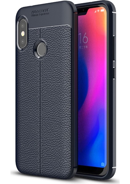 Xiaomi Redmi Note 6 Pro Kılıf Deri Dokulu Silikon