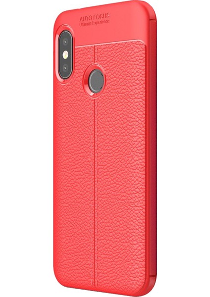 Xiaomi Redmi Note 6 Pro Kılıf Deri Dokulu Silikon