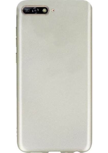 Huawei Y6 2018 Kılıf Premier Silikon Arka Koruma + Nano Glass Gold