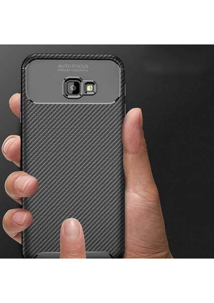 Samsung Galaxy J4 Plus Kılıf Negro Karbon Silikon + Nano Glass Siyah modelleri