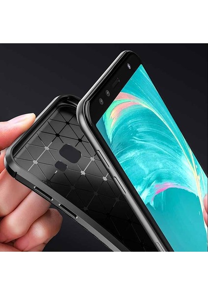Samsung Galaxy J4 Plus Kılıf Negro Karbon Silikon + Nano Glass Siyah fırsatları